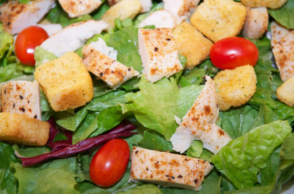 Chicken tender Caesar salad